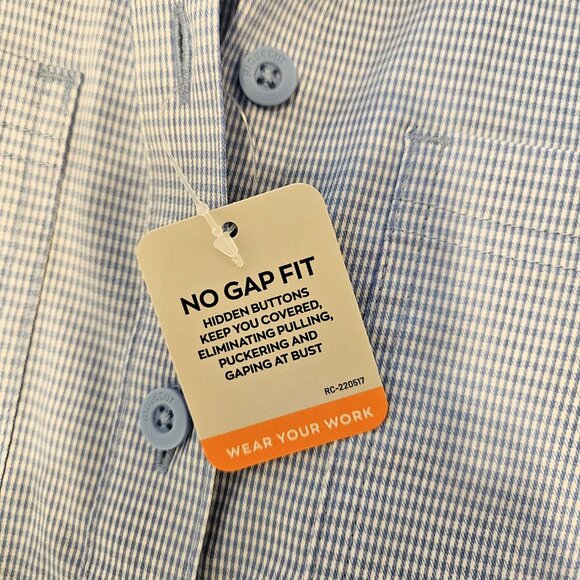 Ridgecut Women's Toughwear Blue Gingham Short-Sleeve Adventure Shirt-SMALL - Picture 9 of 10